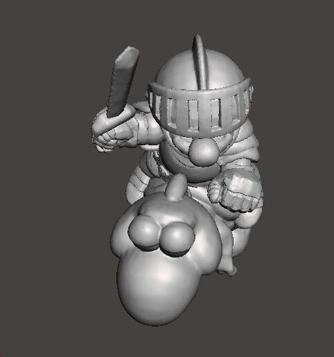 MARIO KNIGHT ON YOSHI MINIATURE MODEL FANTASY GAMES RPG DND 3D print model_6