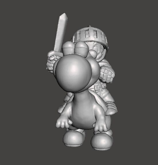 MARIO KNIGHT ON YOSHI MINIATURE MODEL FANTASY GAMES RPG DND 3D print model_1