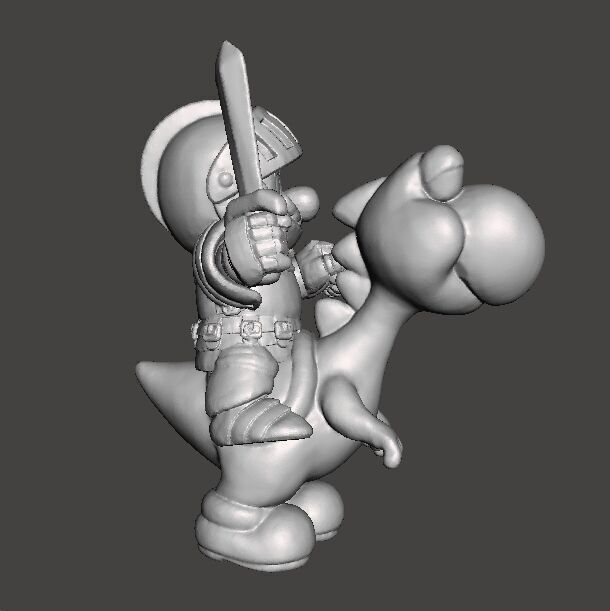 MARIO KNIGHT ON YOSHI MINIATURE MODEL FANTASY GAMES RPG DND 3D print model_4
