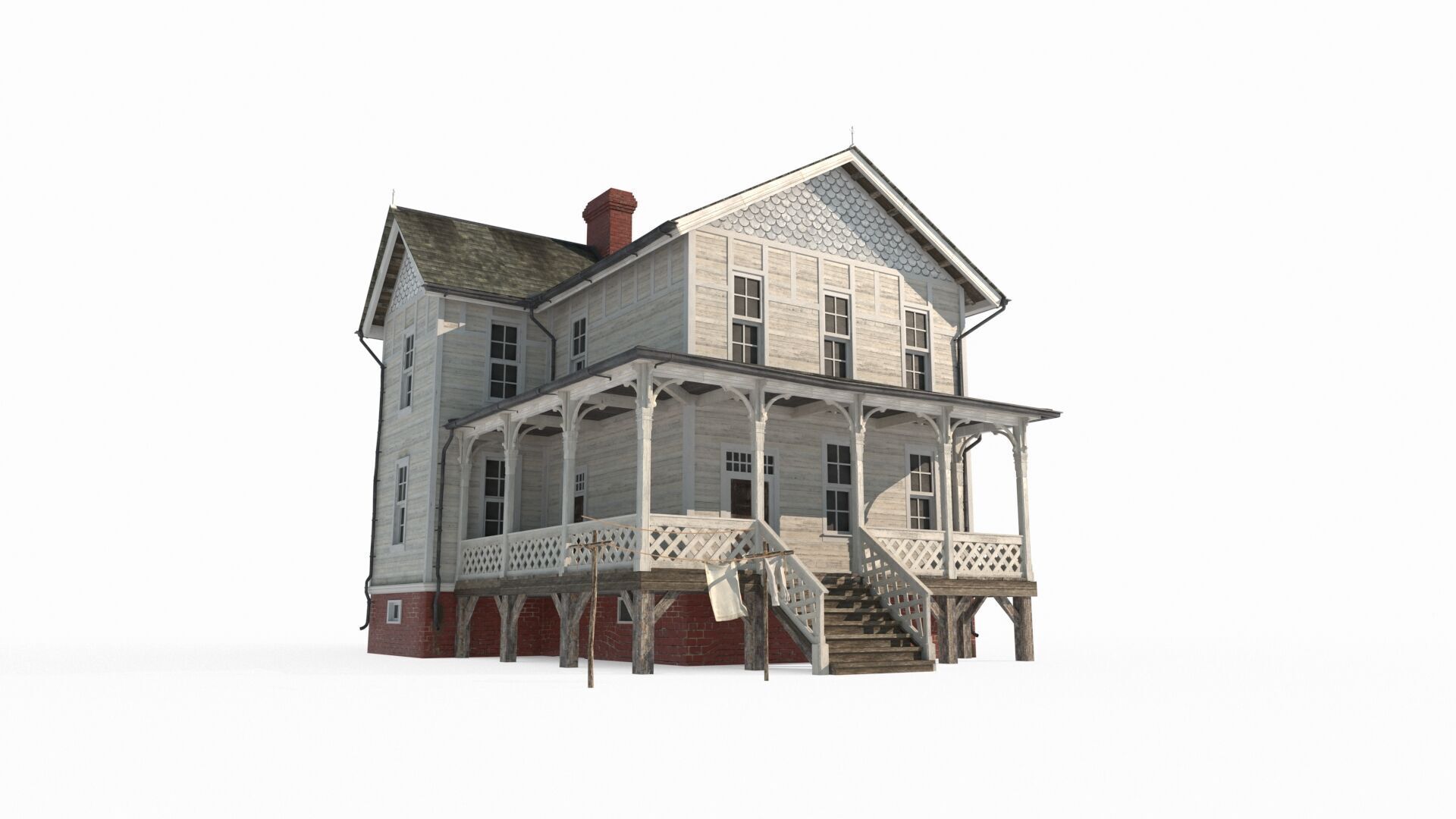 19th century architectural villas 3D model_0