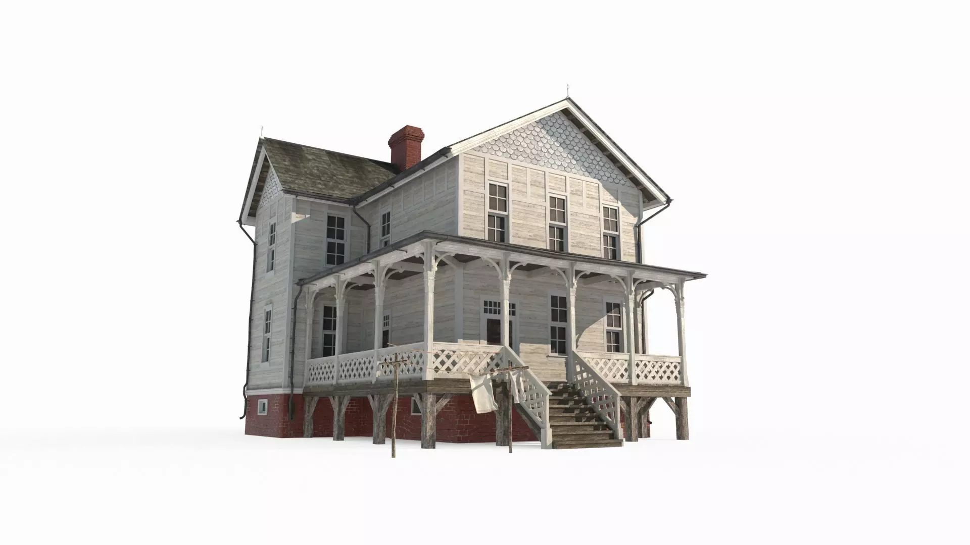 19th century architectural villas 3D model_0