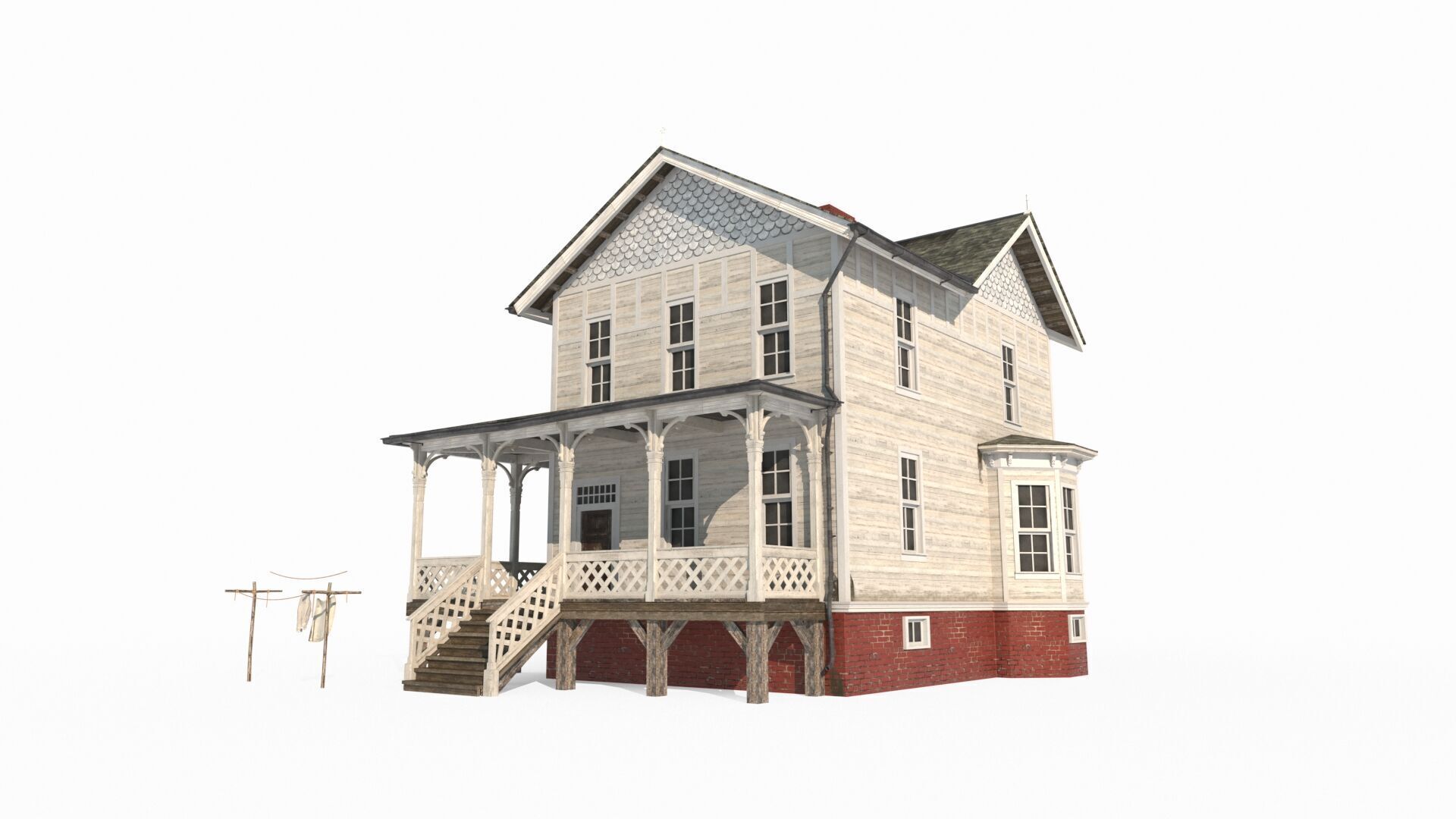 19th century architectural villas 3D model_1