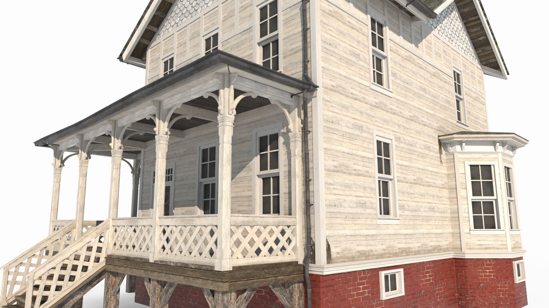 19th century architectural villas 3D model_4