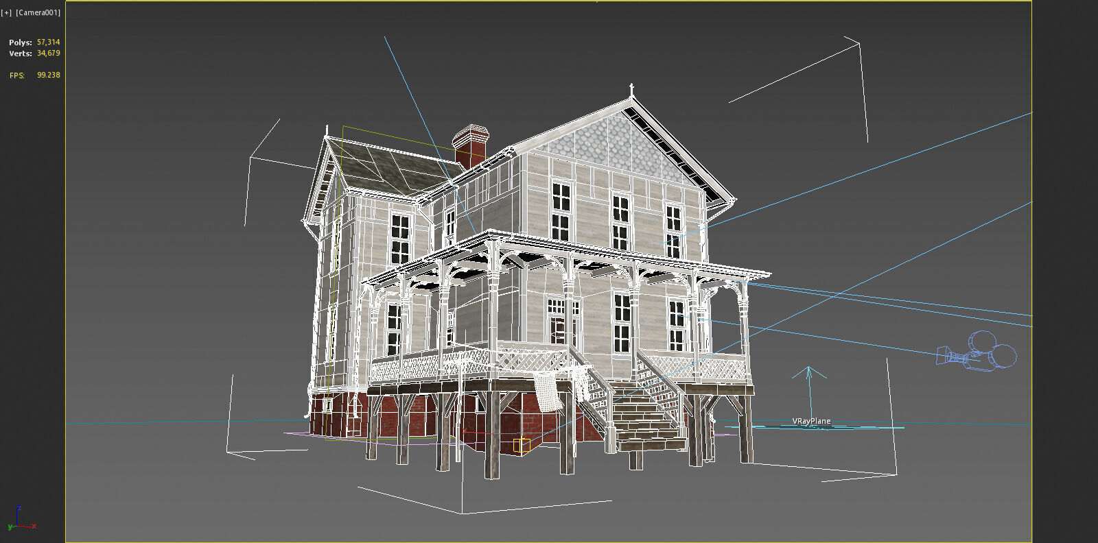 19th century architectural villas 3D model_6