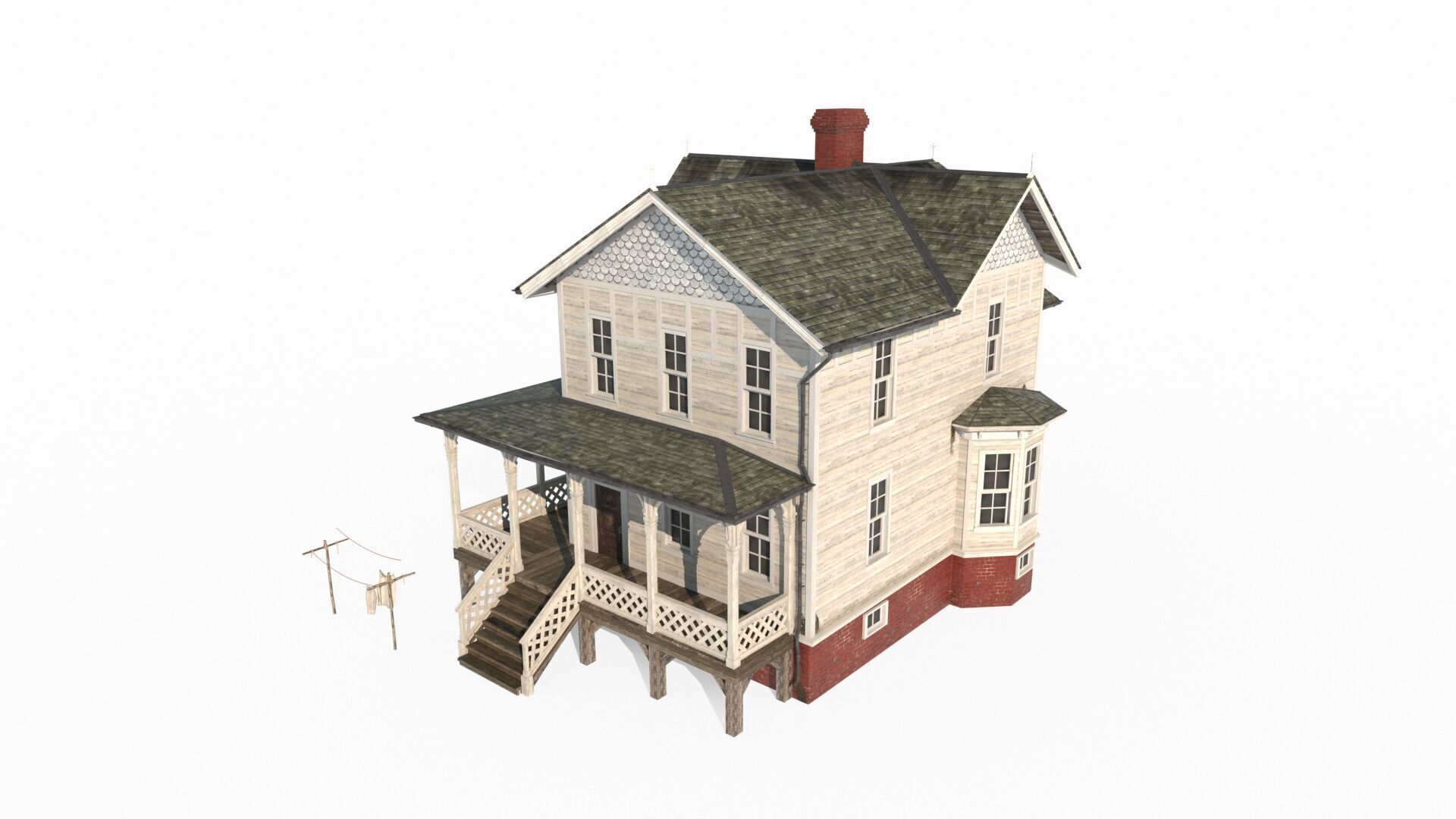 19th century architectural villas 3D model_2