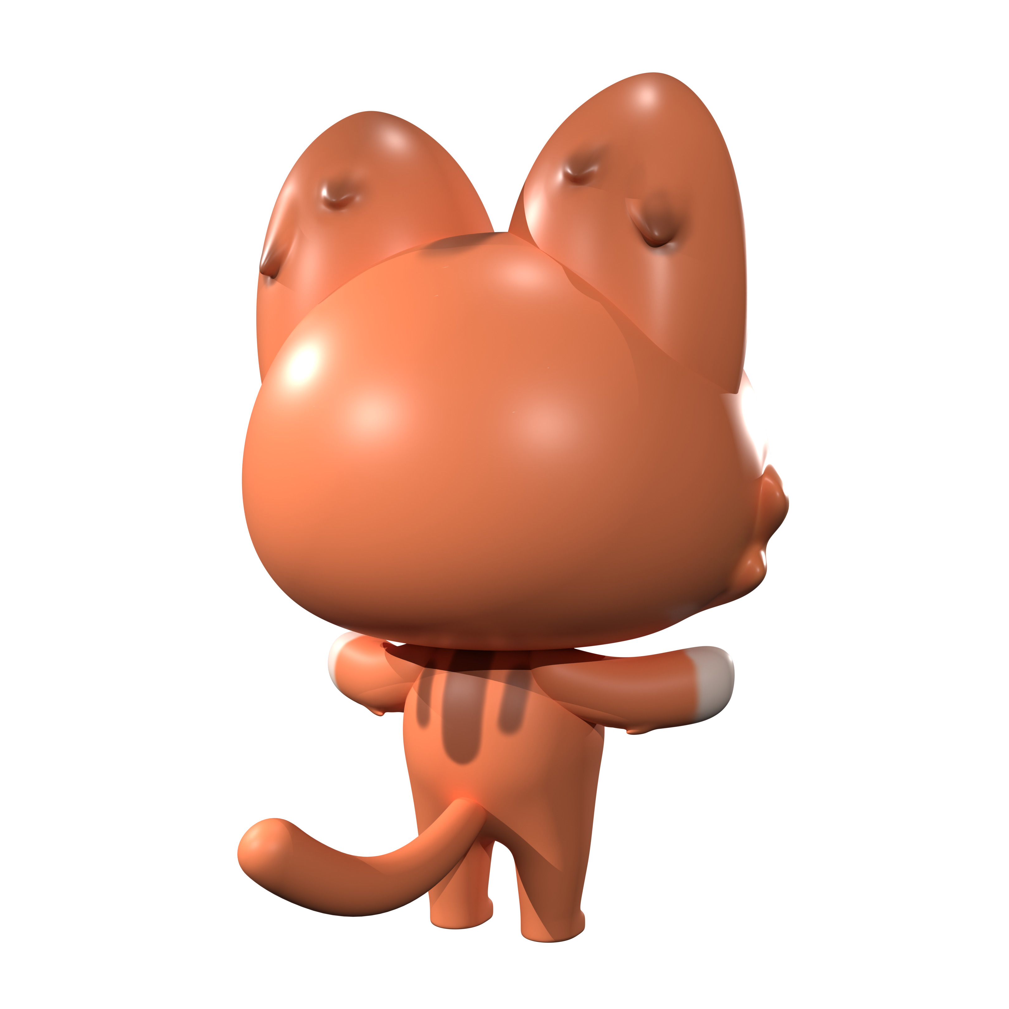Cool orange cat Low-poly 3D model_5