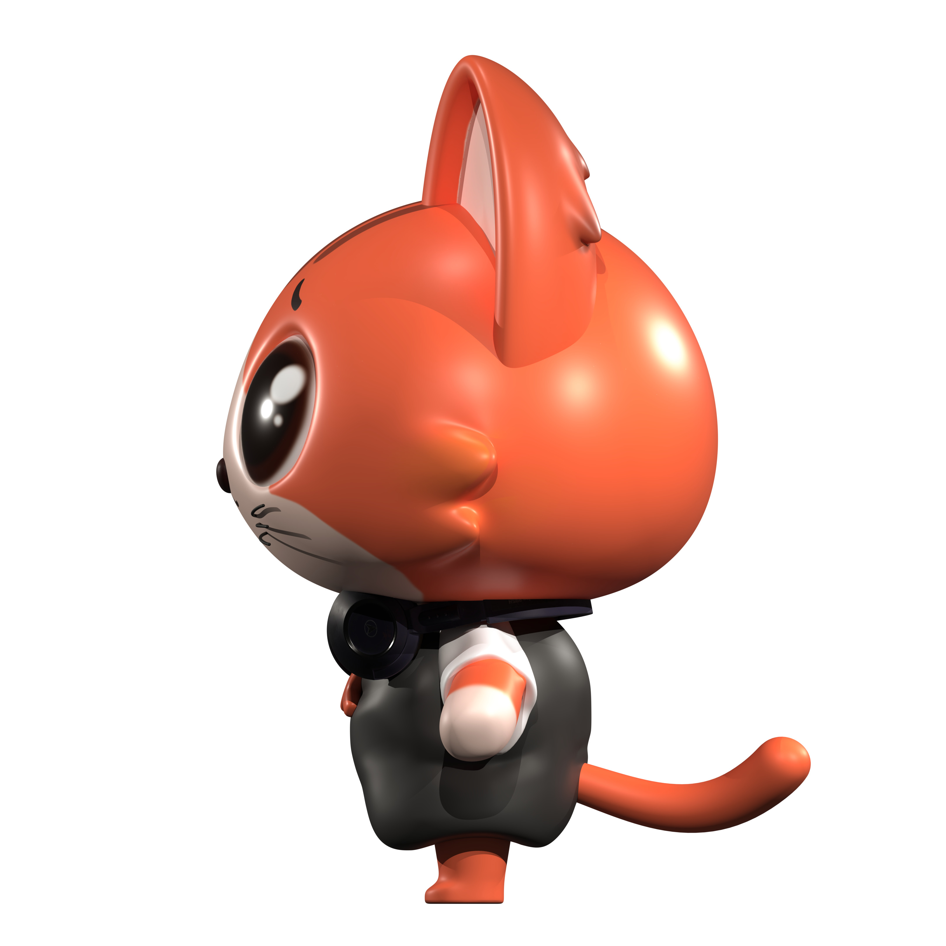 Cool orange cat Low-poly 3D model_3