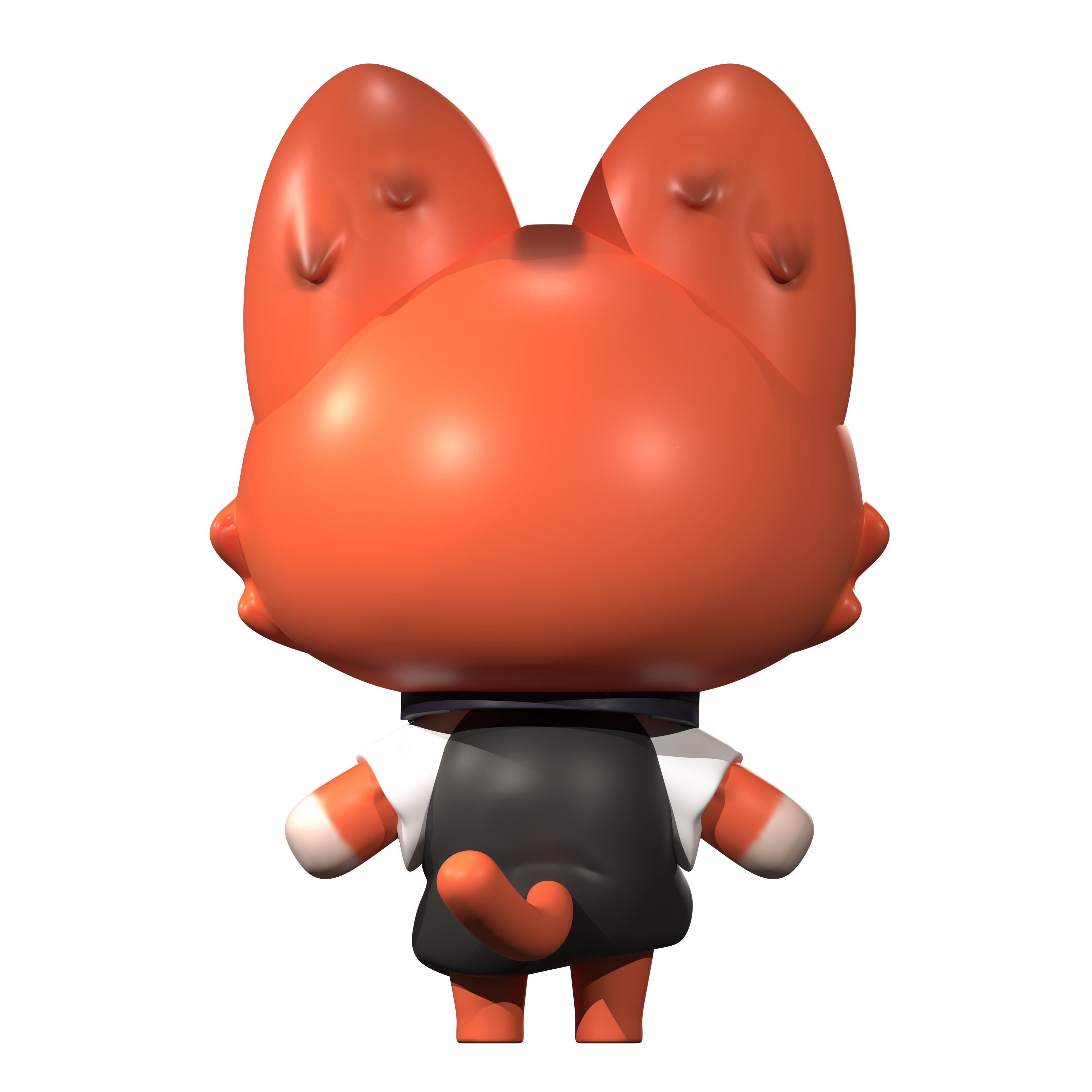 Cool orange cat Low-poly 3D model_7