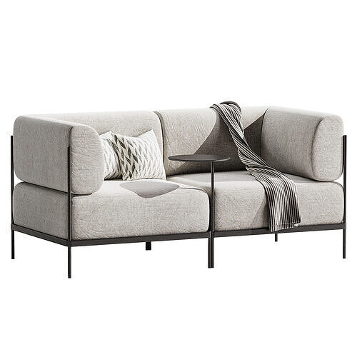 Nolan 3 round sofa 3D model 2