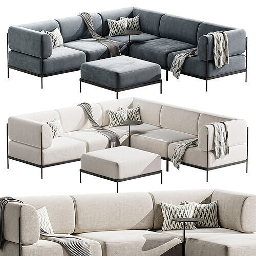 Nolan 3 round sofa 3D model 4