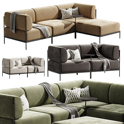 Nolan 3 round sofa 3D model 3