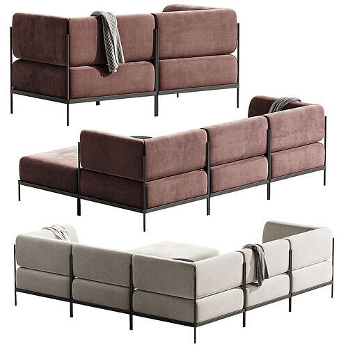 Nolan 3 round sofa 3D model 5