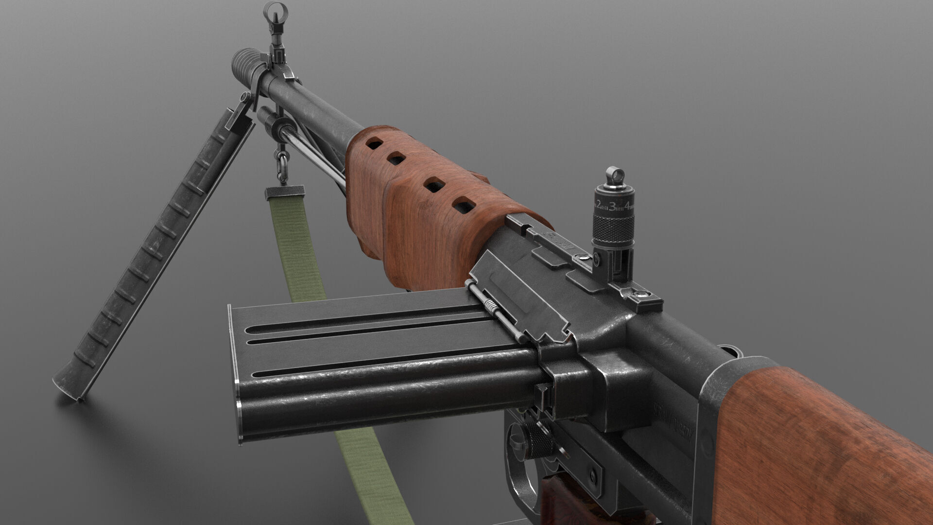 FG42 ww2 Weapon Fps - Tps Low-poly 3D model_3