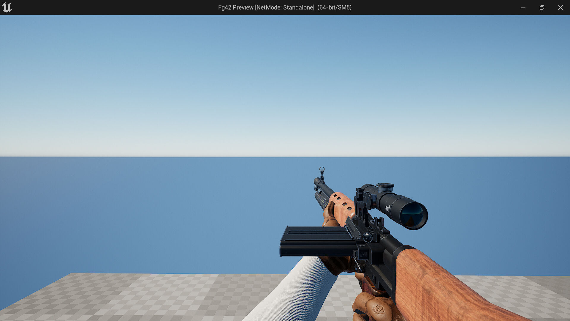 FG42 ww2 Weapon Fps - Tps Low-poly 3D model_8