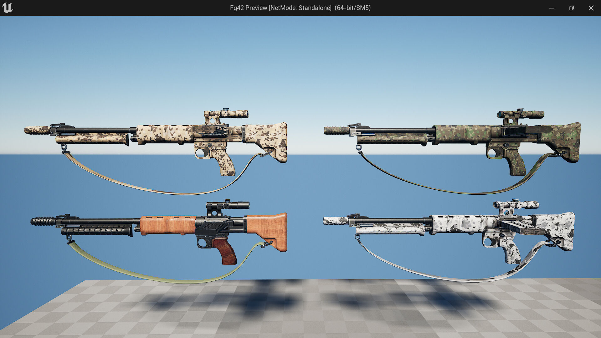 FG42 ww2 Weapon Fps - Tps Low-poly 3D model_10
