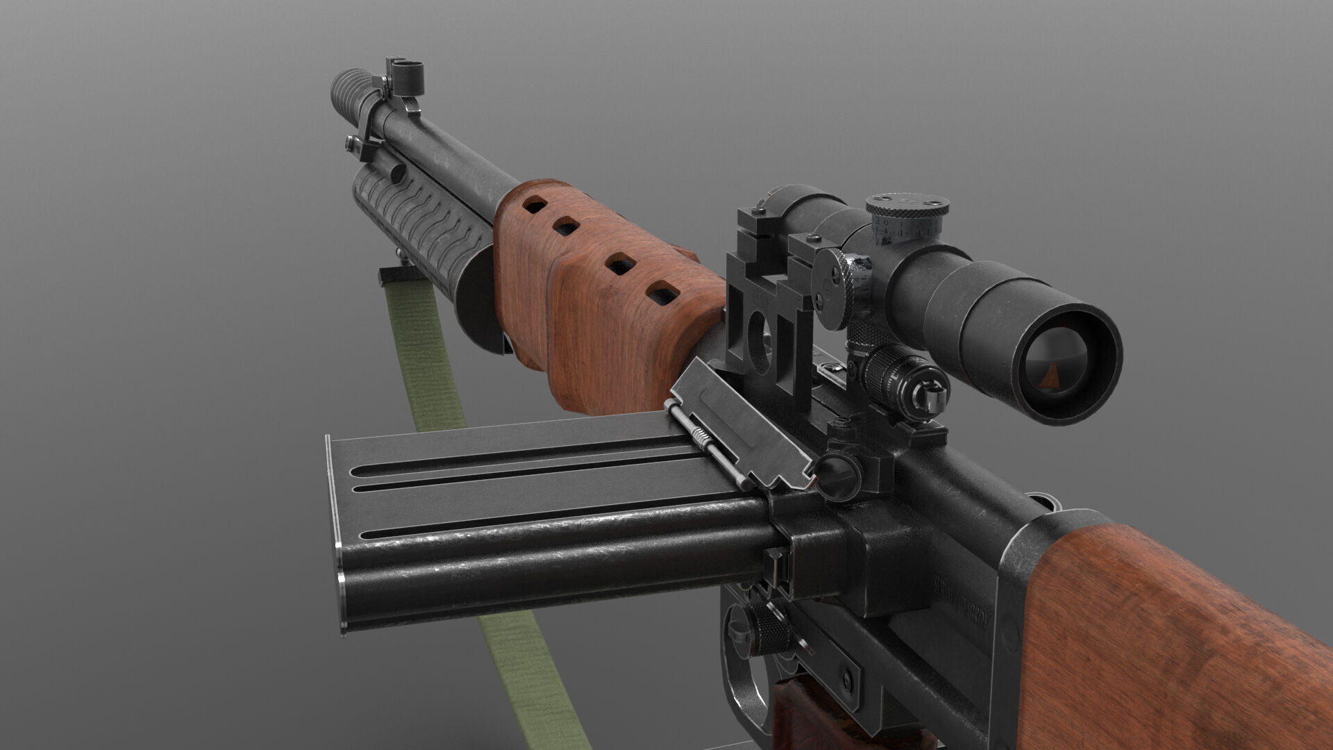 FG42 ww2 Weapon Fps - Tps Low-poly 3D model_2