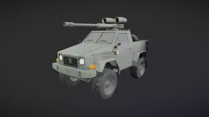 military armored vehicle with mounted cannon