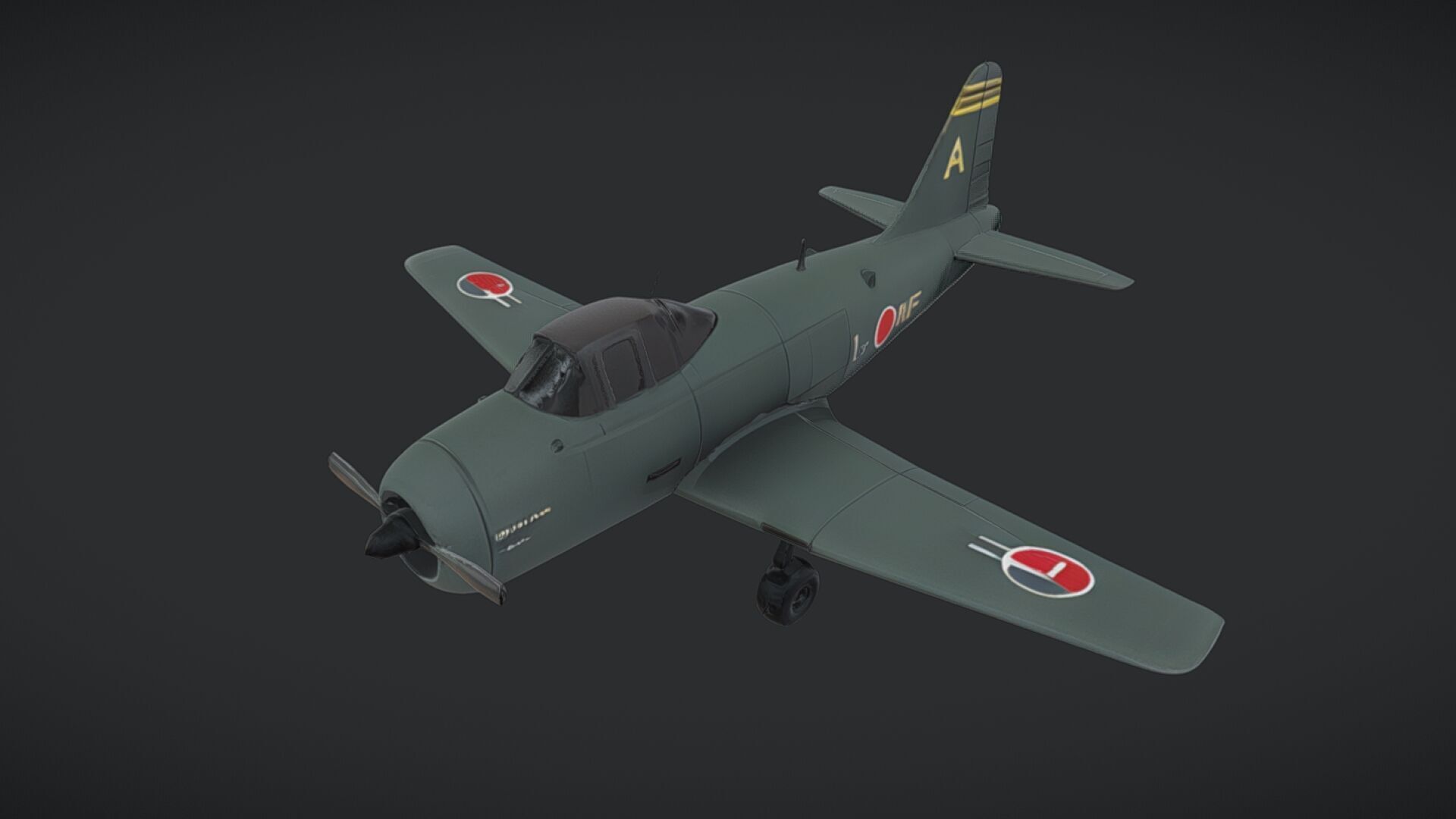 Japanese World War II fighter plane 3D model_14