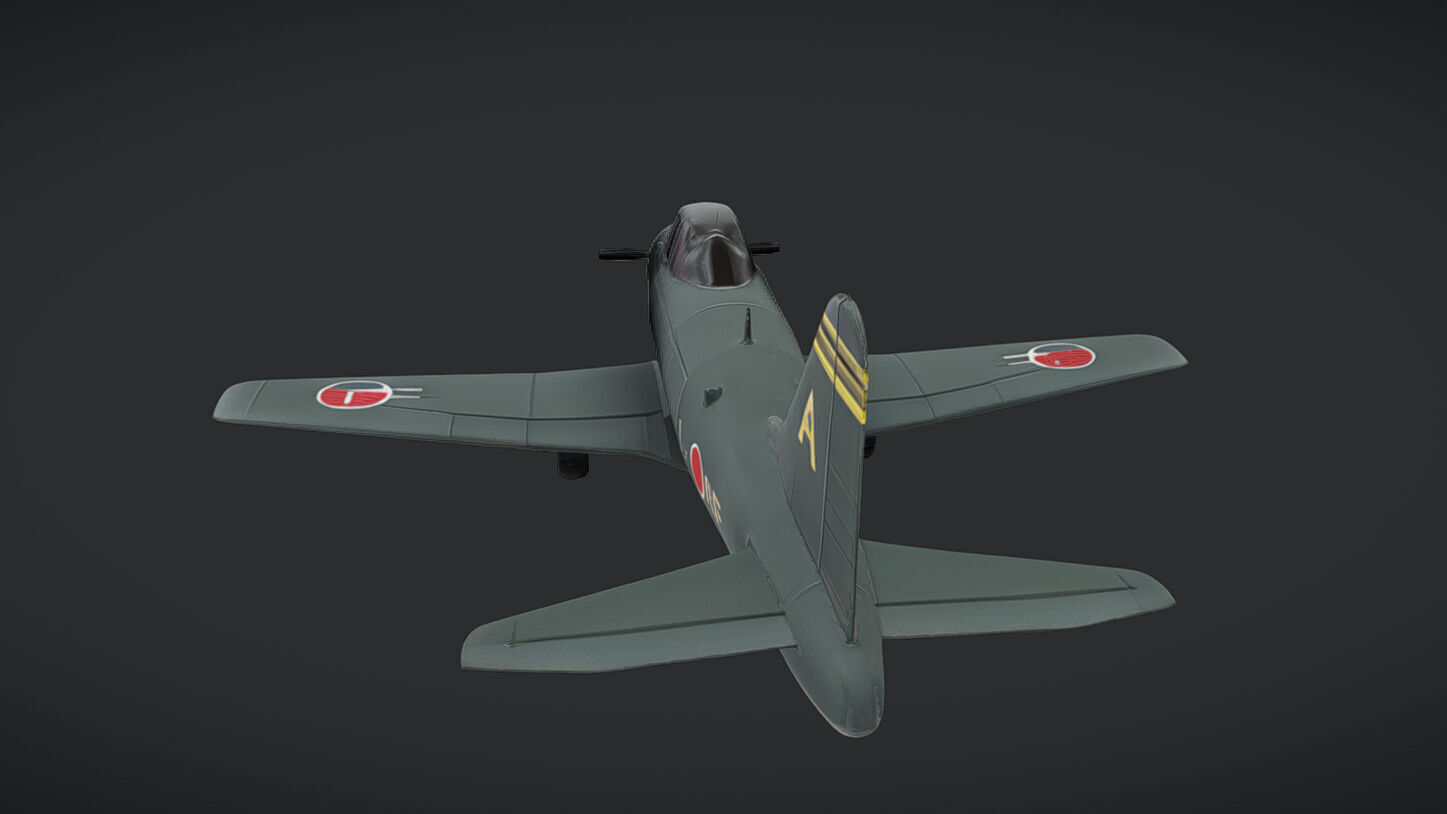 Japanese World War II fighter plane 3D model_25