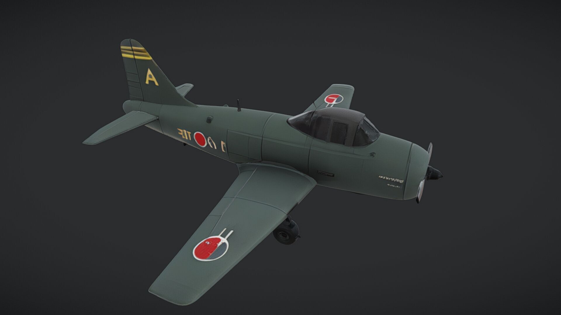 Japanese World War II fighter plane 3D model_13