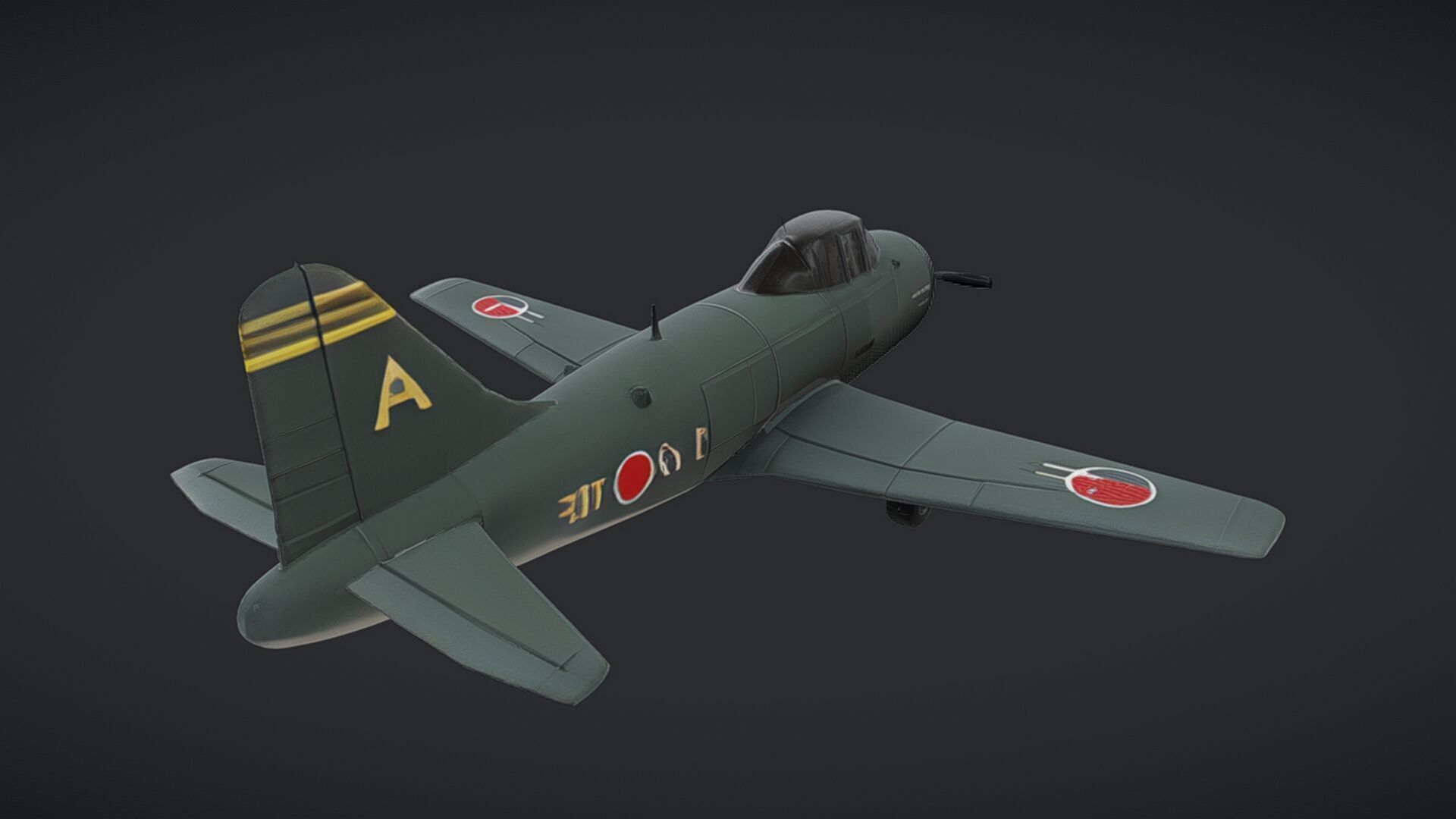 Japanese World War II fighter plane 3D model_19