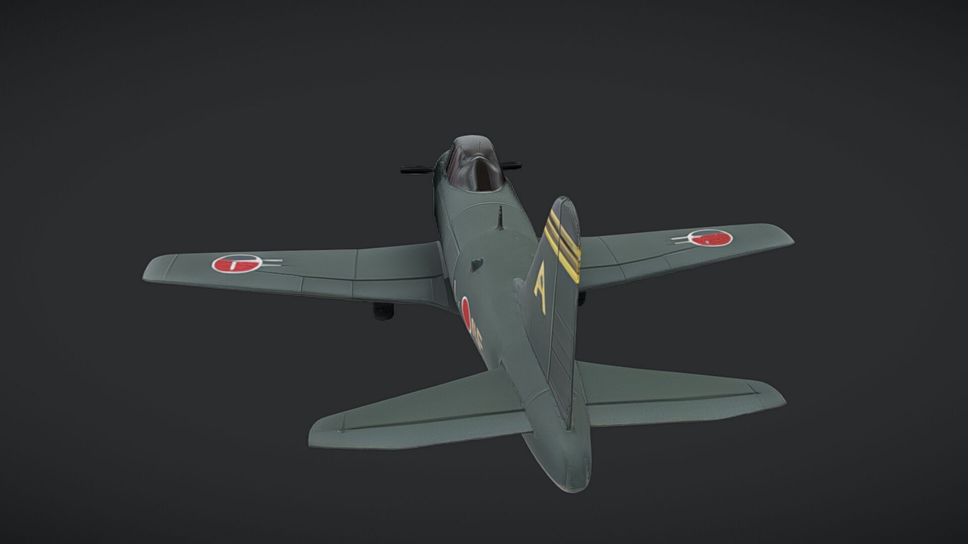 Japanese World War II fighter plane 3D model_4