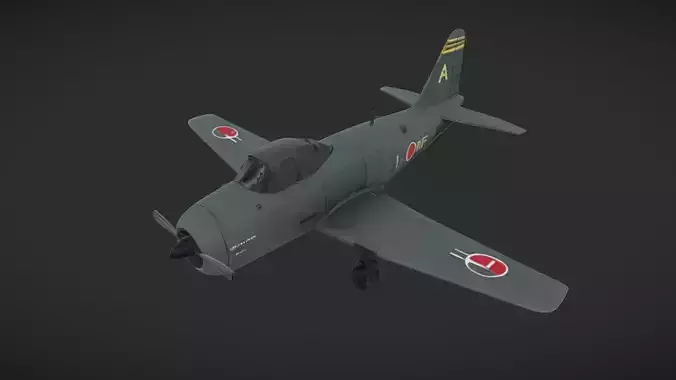 Japanese World War II fighter plane 3D model