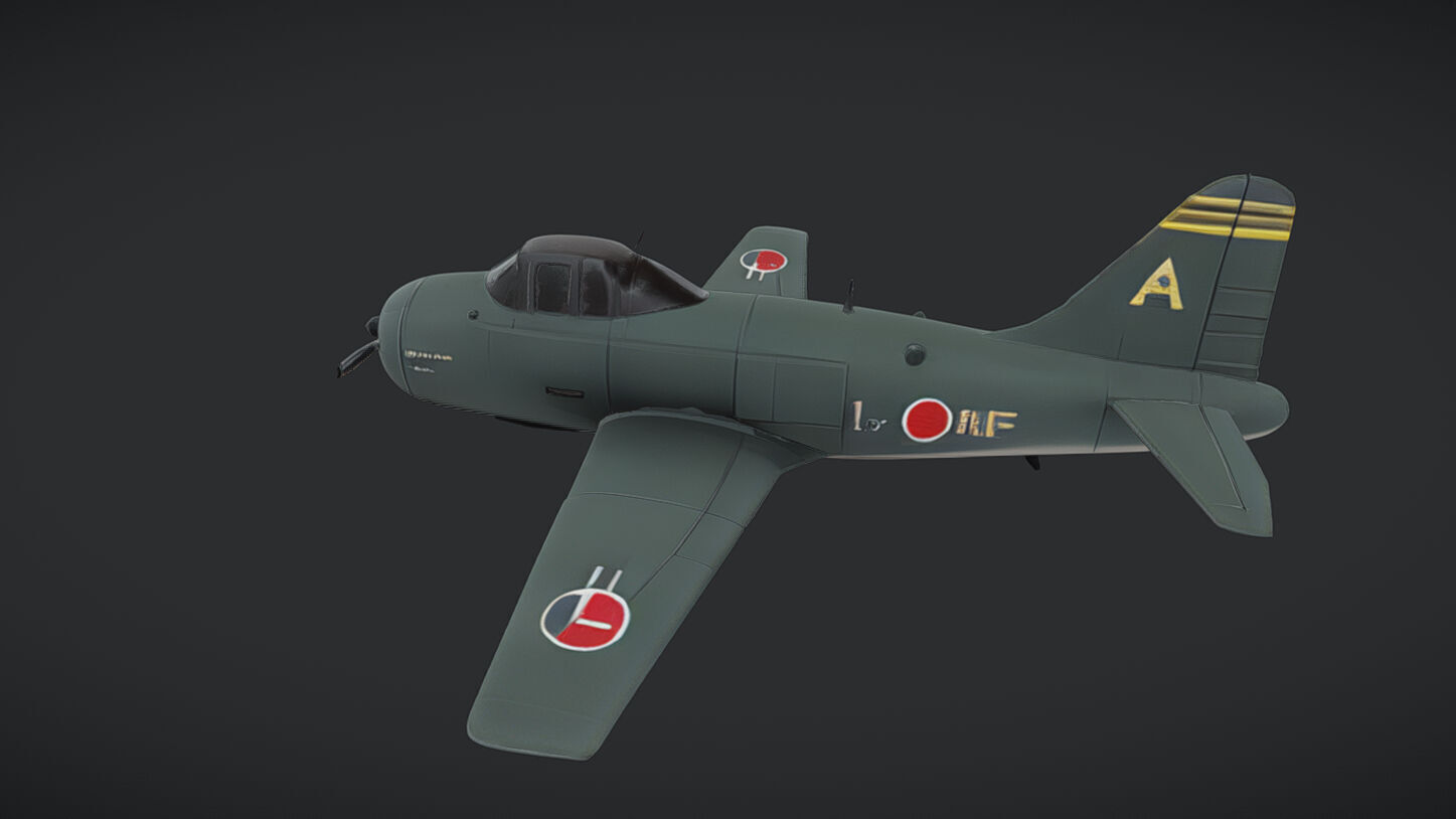 Japanese World War II fighter plane 3D model_23
