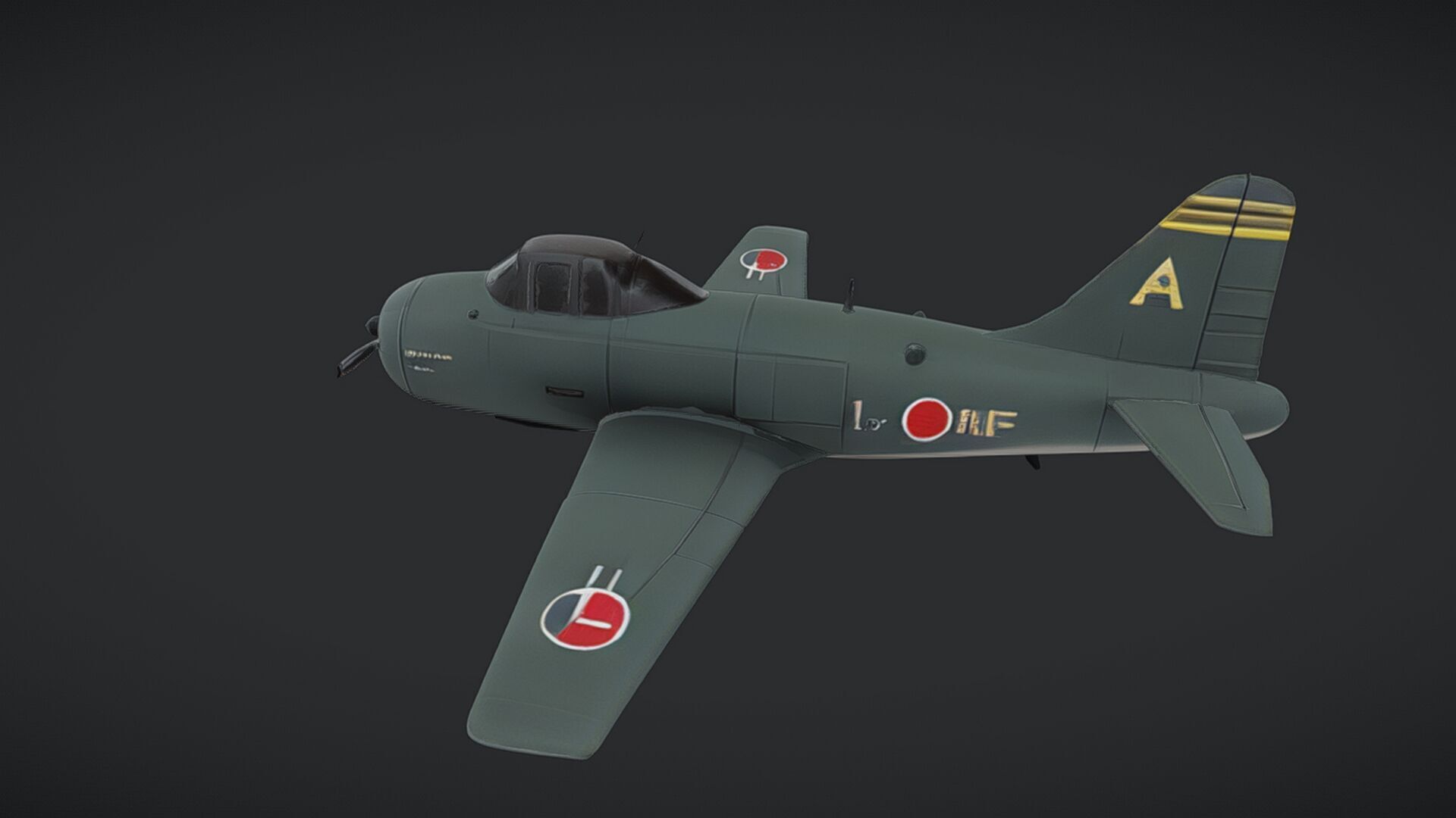Japanese World War II fighter plane 3D model_16