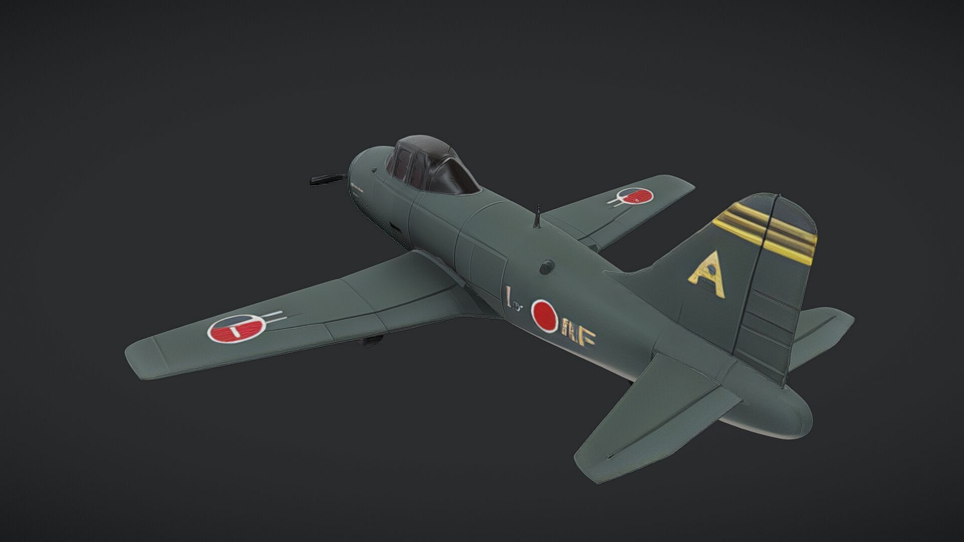 Japanese World War II fighter plane 3D model_3