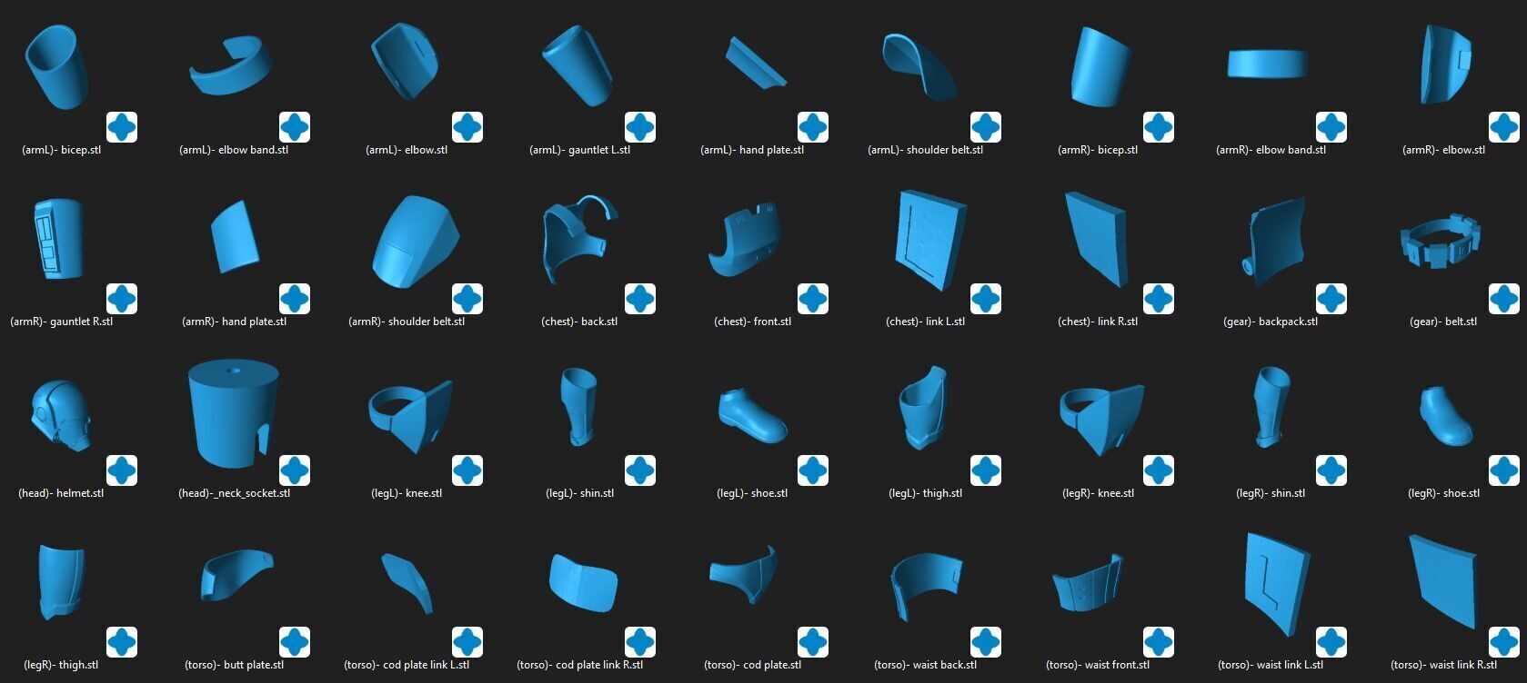 Republic Trooper Armor One6 Scale STL Files 3D print model_1