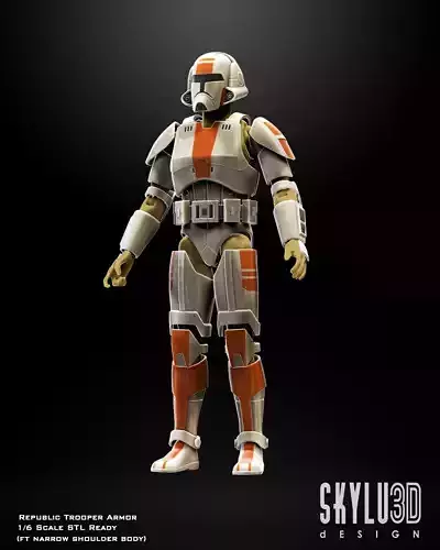 Republic Trooper Armor One6 Scale STL Files