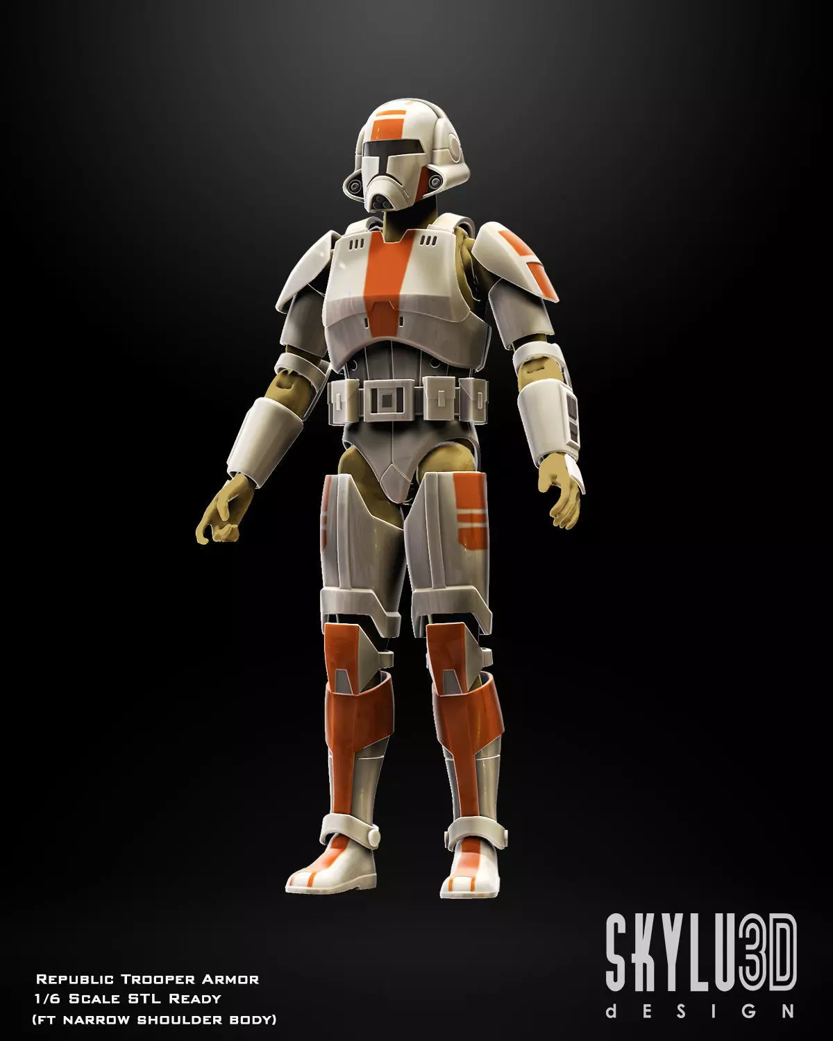 Republic Trooper Armor One6 Scale STL Files 3D print model_0