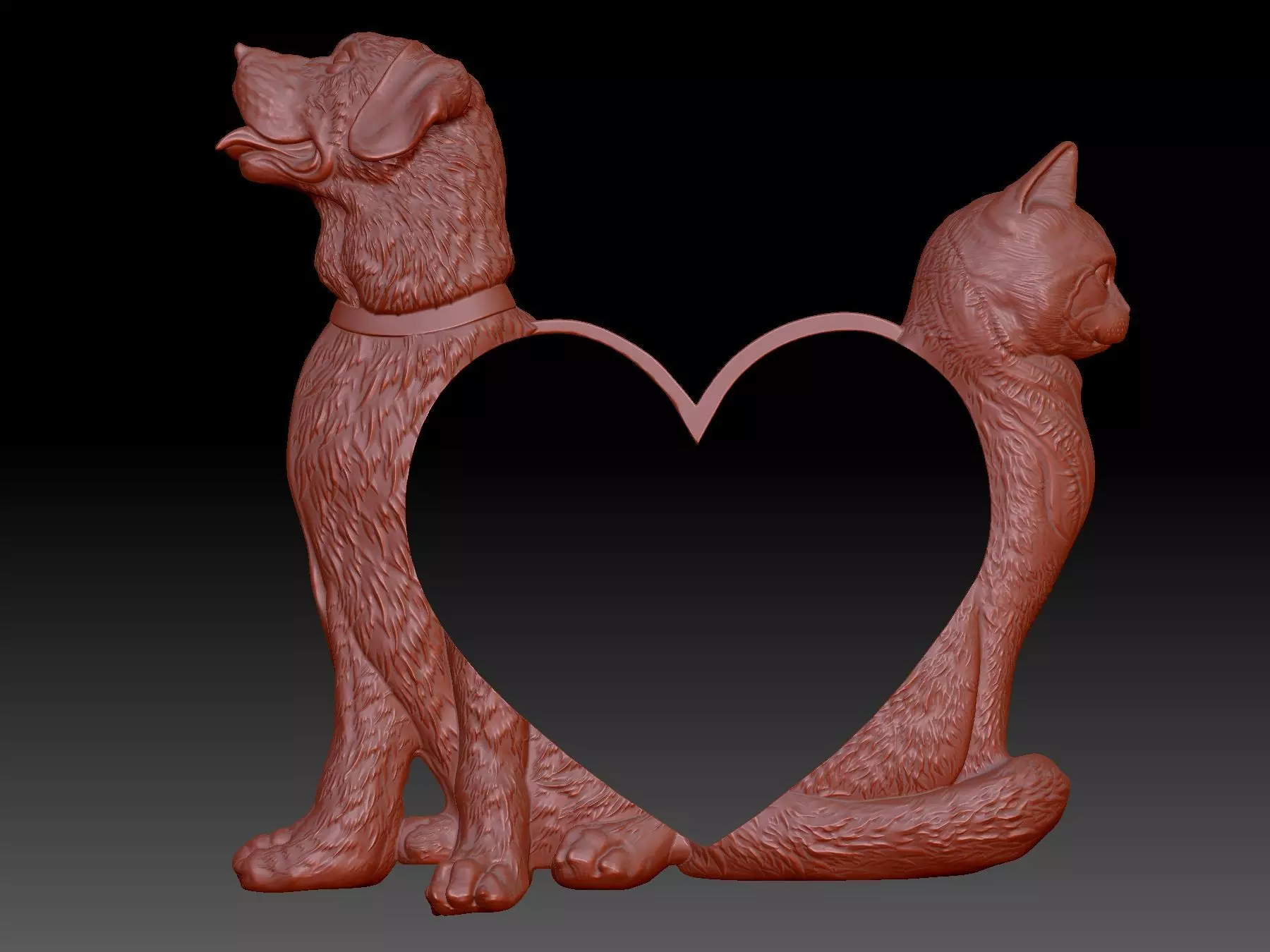 Dog and cat 3D print model
