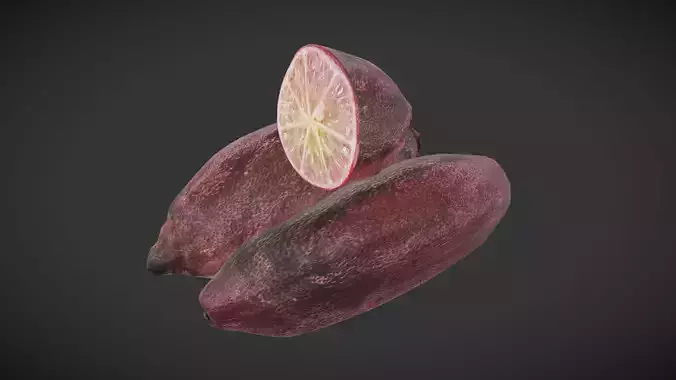 Fruit Citrus Australasica Low Poly