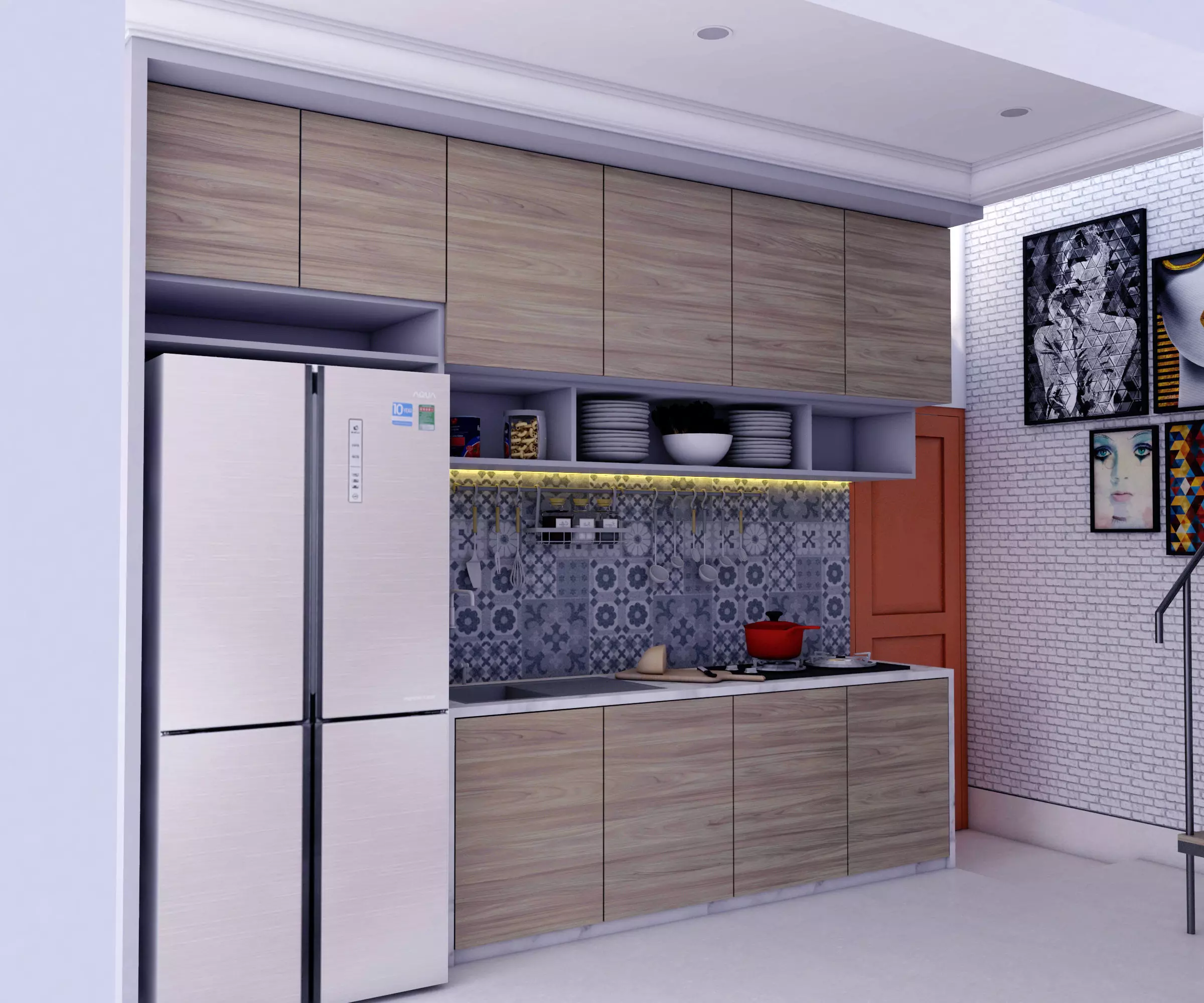 interior design kitchen 3D model_0