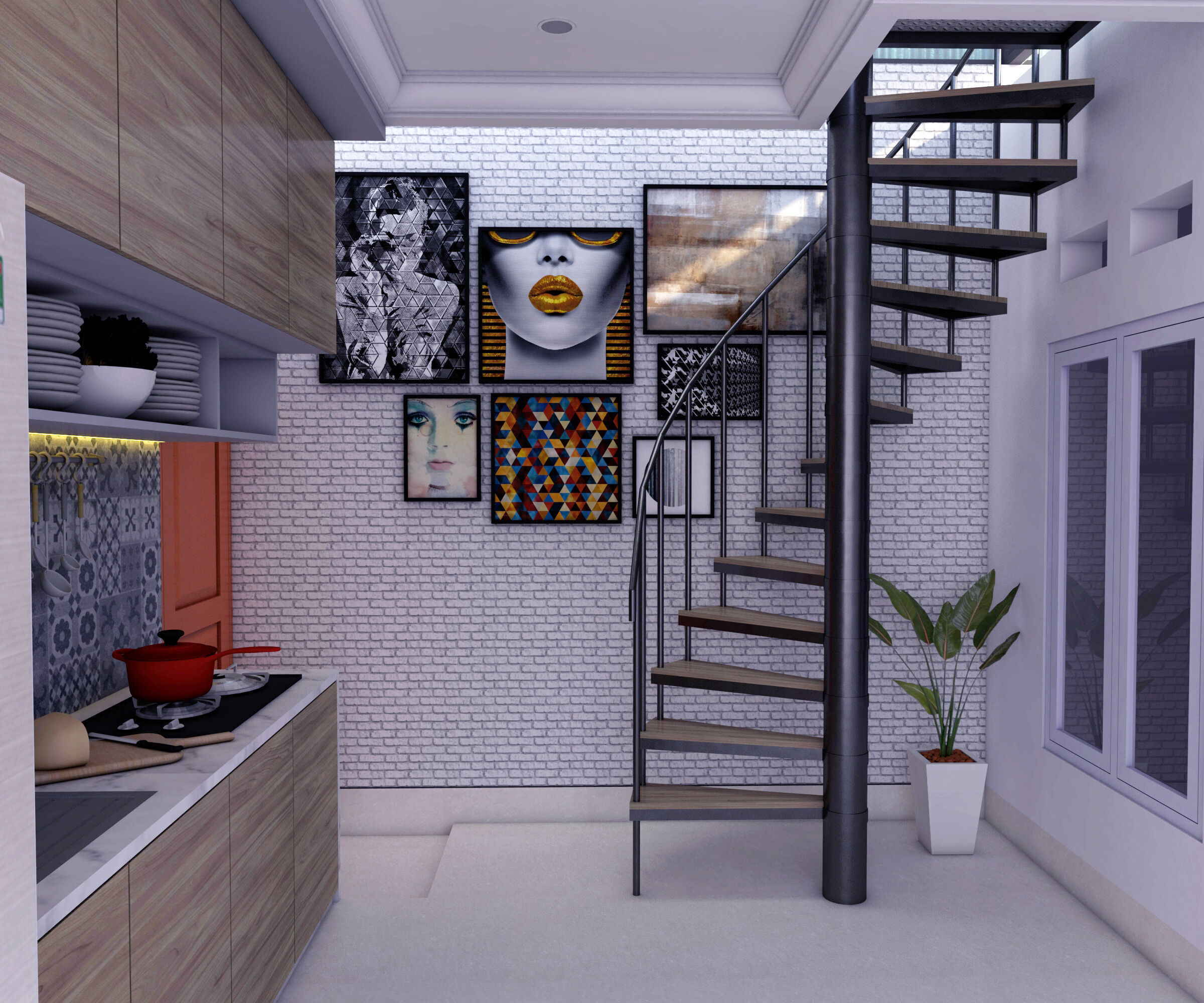 interior design kitchen 3D model_2