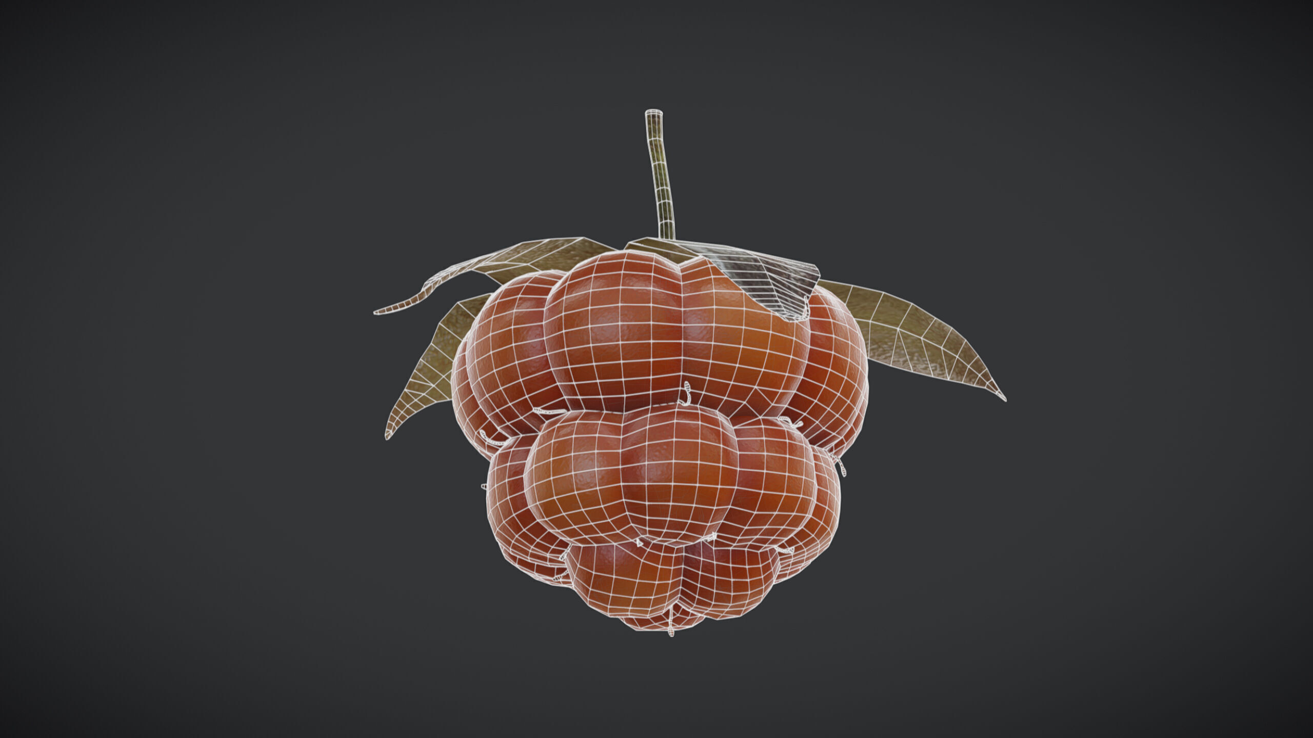 Fruit Cloudberry Low Poly Low-poly 3D model_3