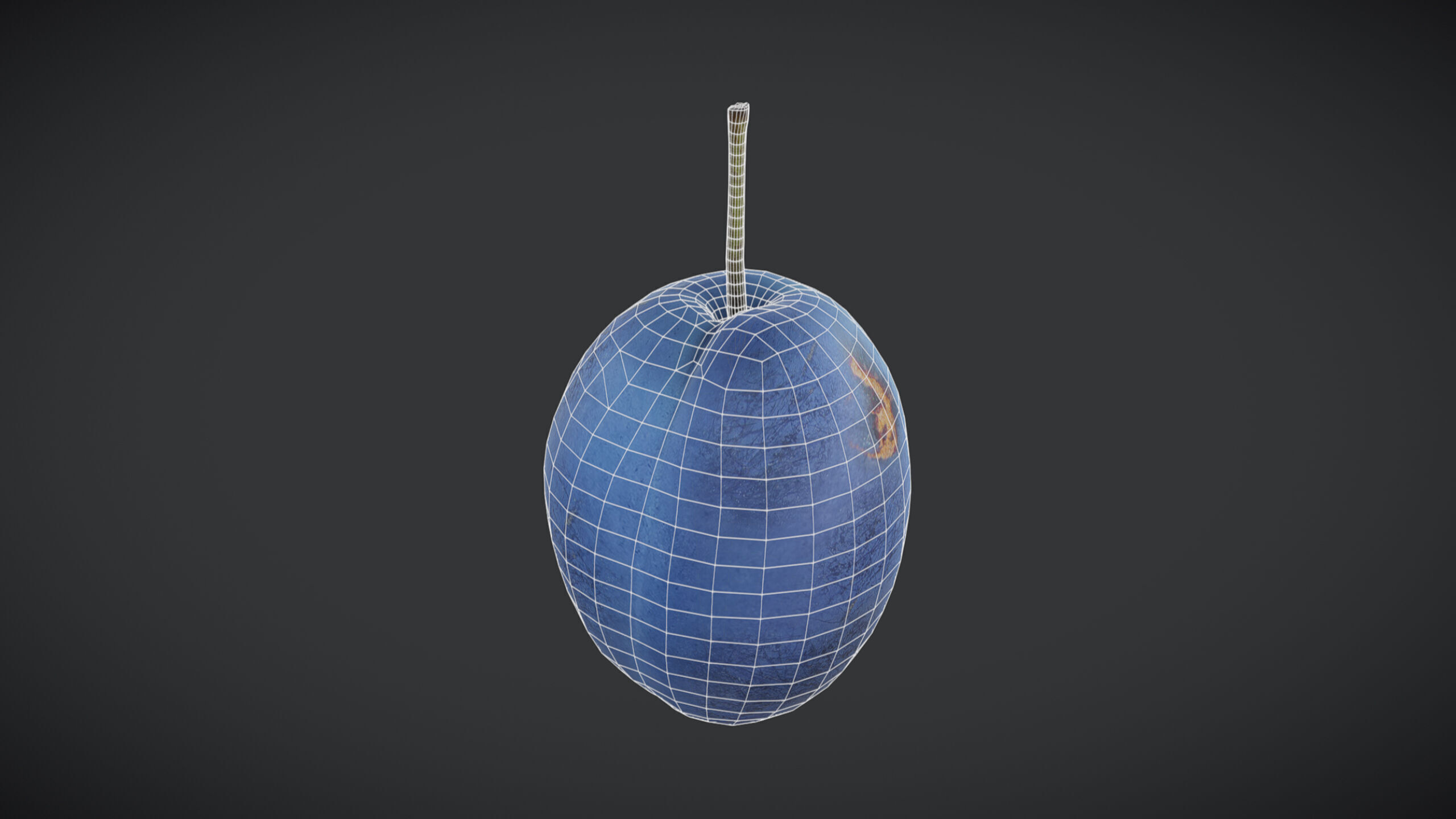 Fruit Damson Low Poly Low-poly 3D model_3