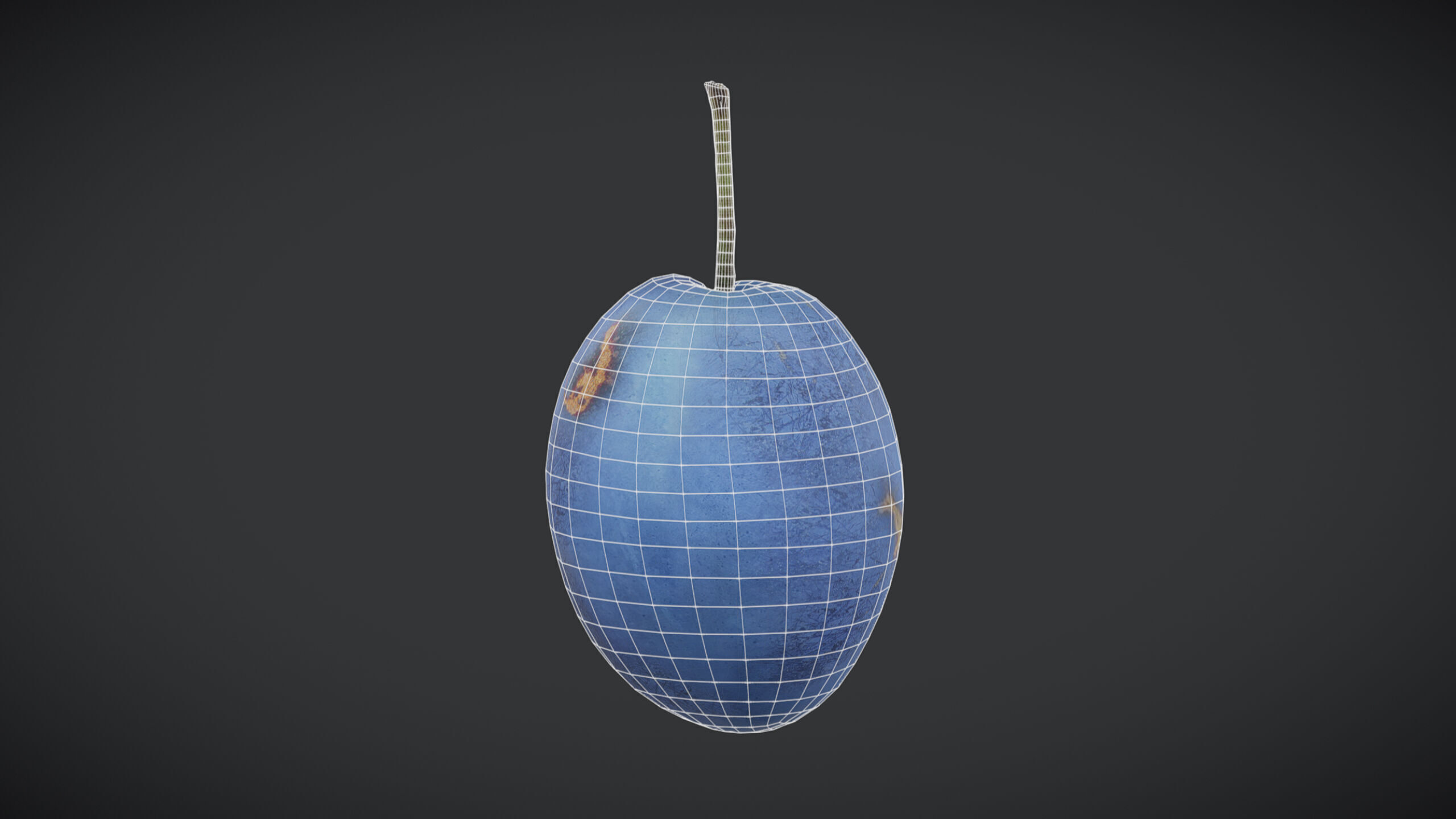 Fruit Damson Low Poly Low-poly 3D model_1
