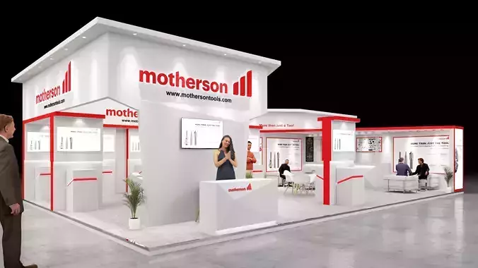 Exhibition Stand 13x8 2Sides D1V1 3D model