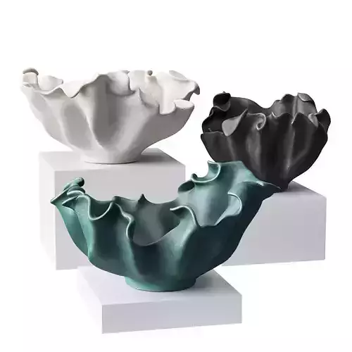 Coral bowl vase Low-poly 3D model