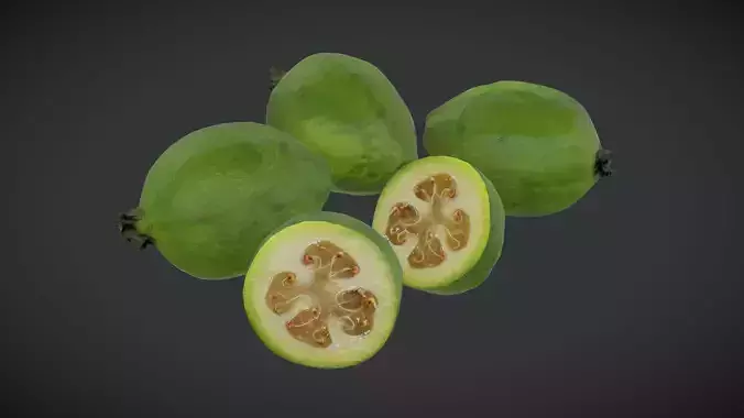 Fruit Feijoa Low Poly