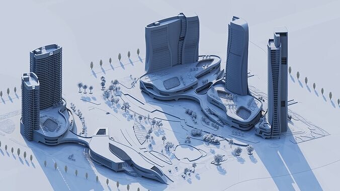 City-Modern City- Urban 3D model 5