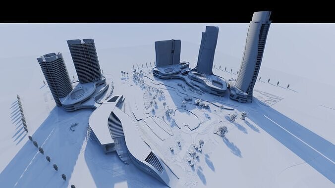 City-Modern City- Urban 3D model 6