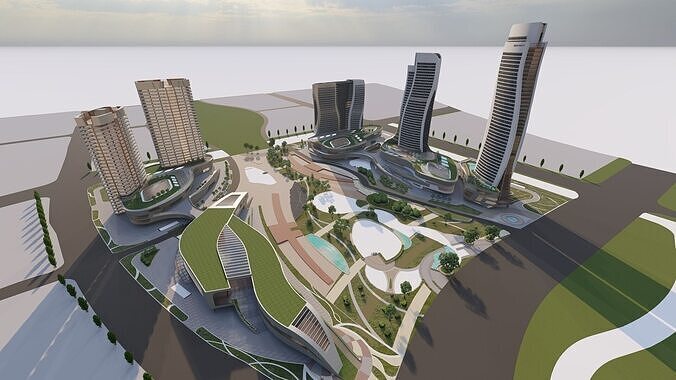 City-Modern City- Urban 3D model 3