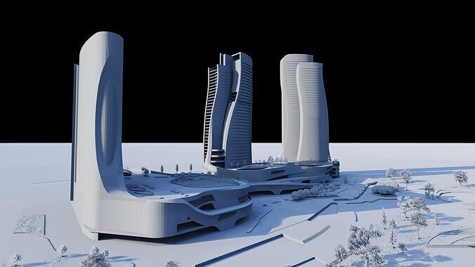 City-Modern City- Urban 3D model 7