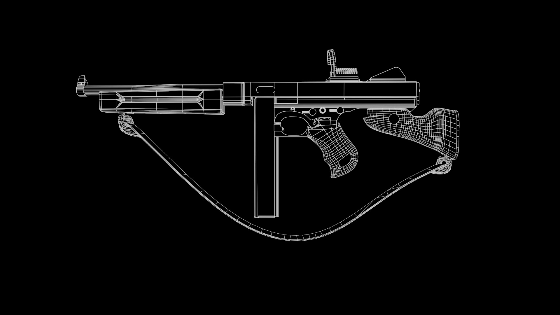 Fps weapon m1A1 ww2 Fps - Tps Low-poly 3D model_12