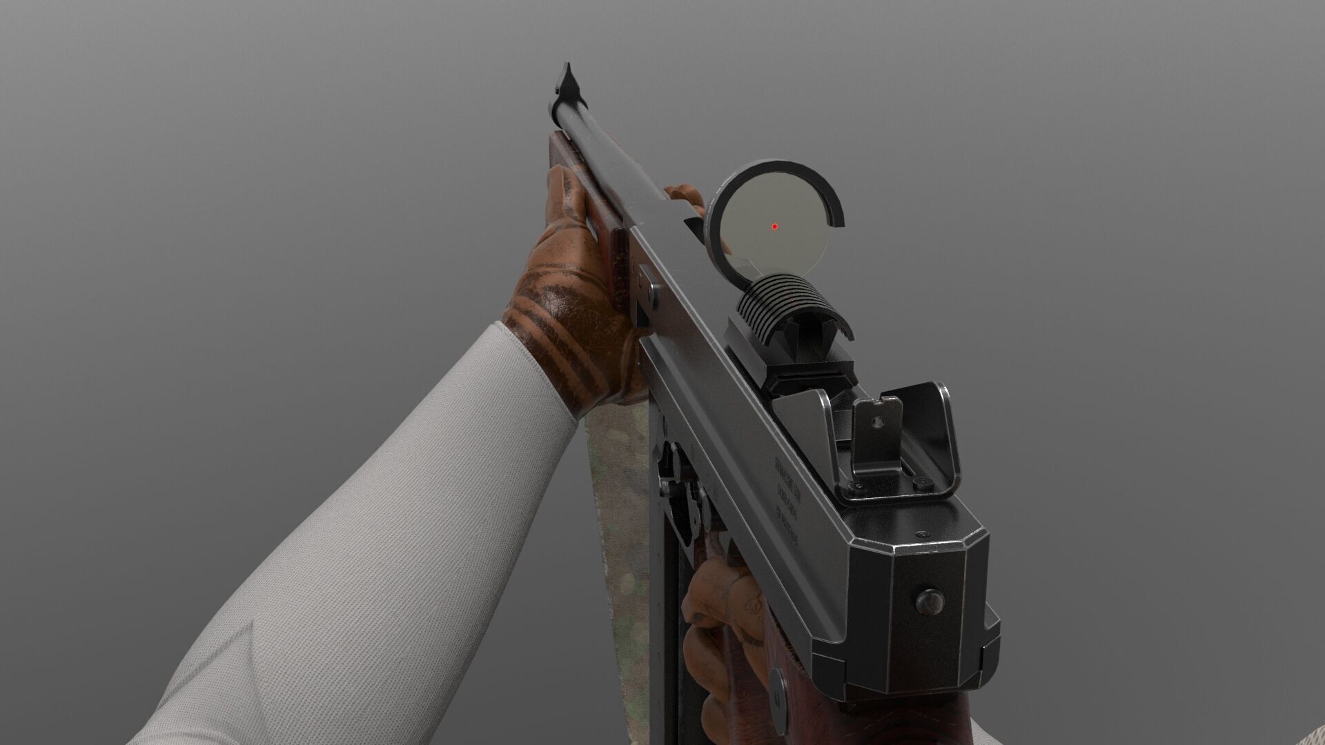 Fps weapon m1A1 ww2 Fps - Tps Low-poly 3D model_4