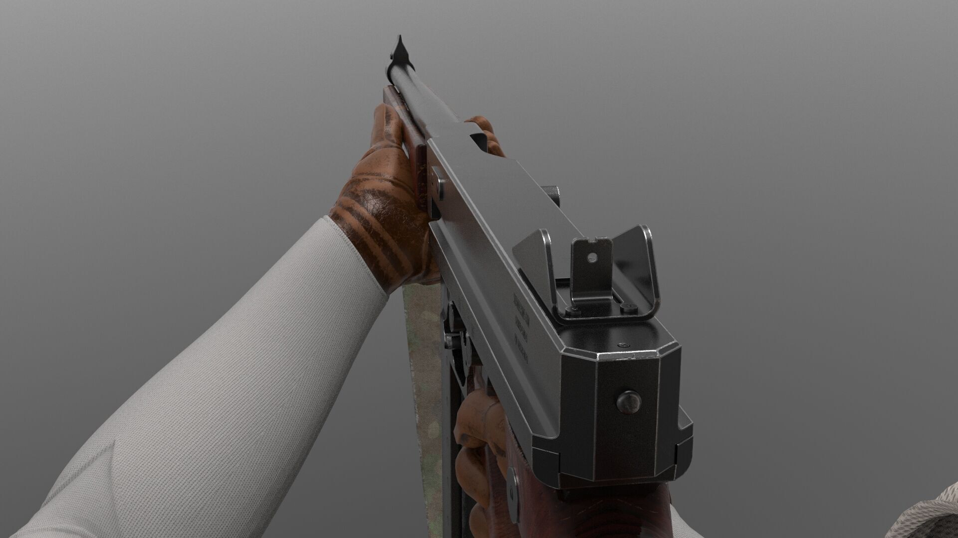 Fps weapon m1A1 ww2 Fps - Tps Low-poly 3D model_5